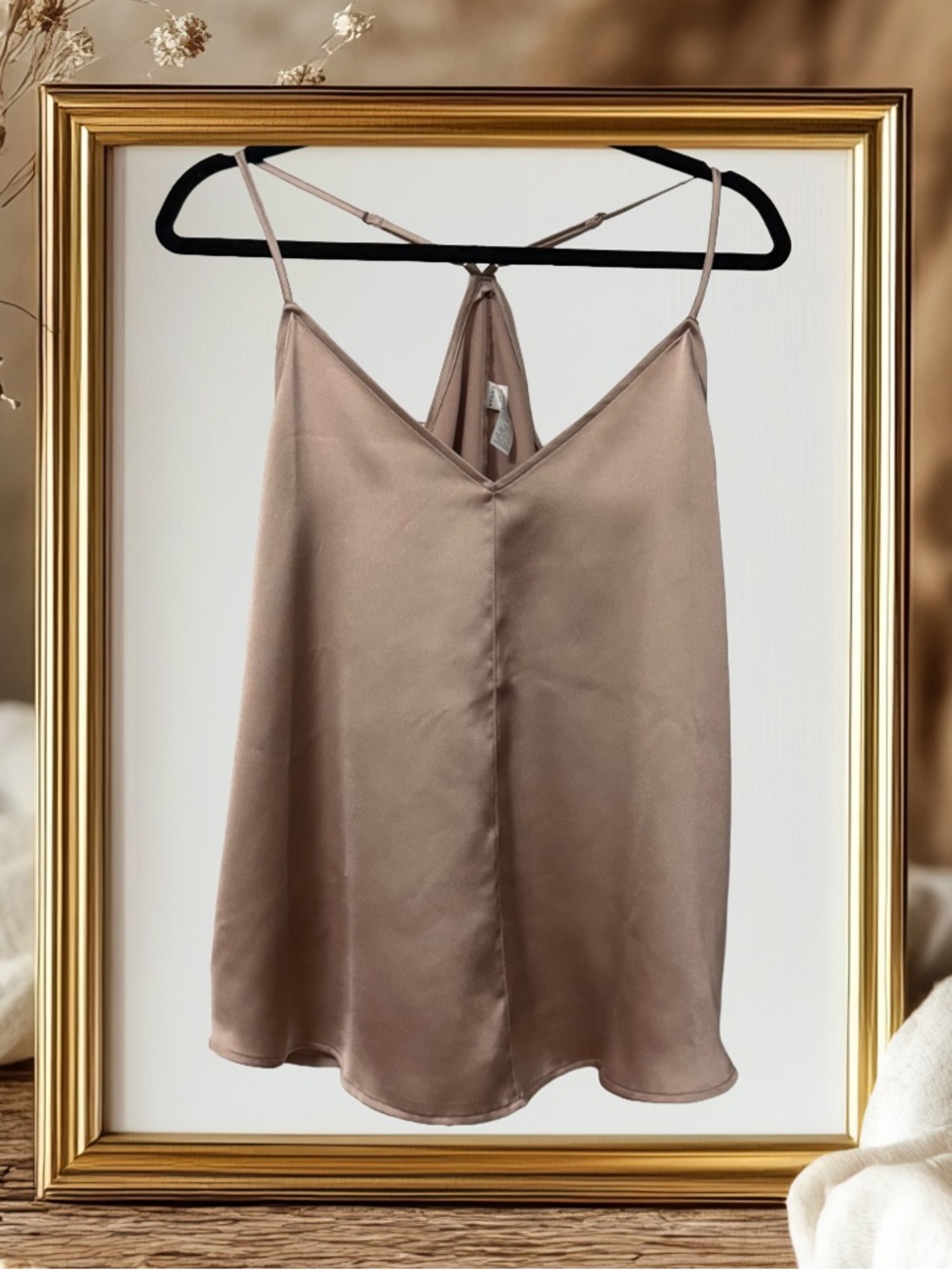 BOGO! SPANX Taupe Satin V-Neck Camisole